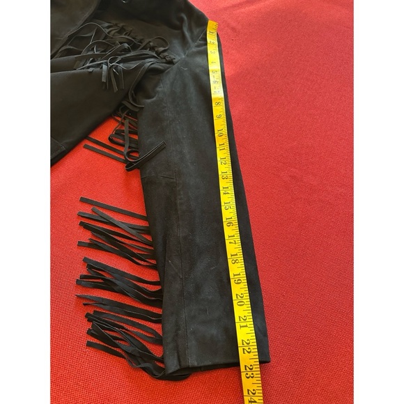 Zara Black Suede Leather Fringe Women's Jacket ZW Collection, S - Picture 11 of 16
